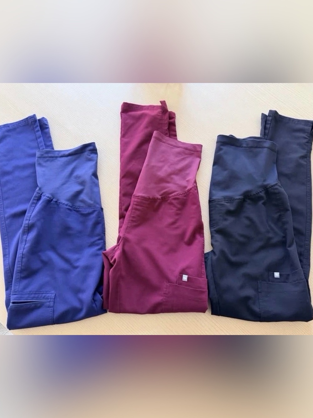 Figs Maternity Scrub Set of 3 Black, Burgundy, Navy Size XS T